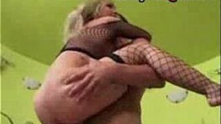 Sexy girl in fishnet taking advantage of a dick - free porn video porn video